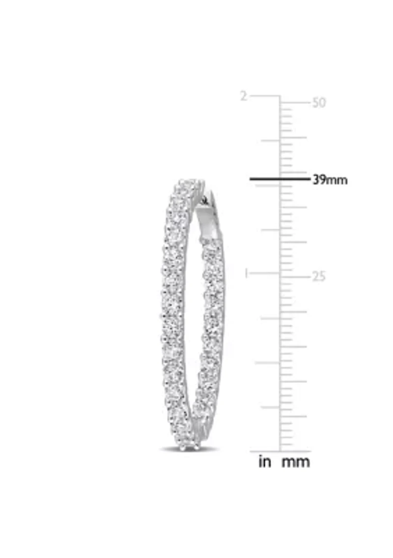 Lab Created 8.40 ct. t.g.w. Created White Sapphire Inside-Outside Hoop Earrings in Sterling Silver