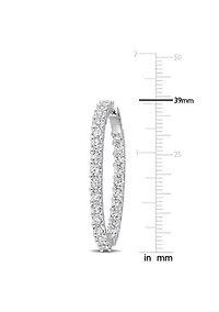 Lab Created 8.40 ct. t.g.w. Created White Sapphire Inside-Outside Hoop Earrings in Sterling Silver