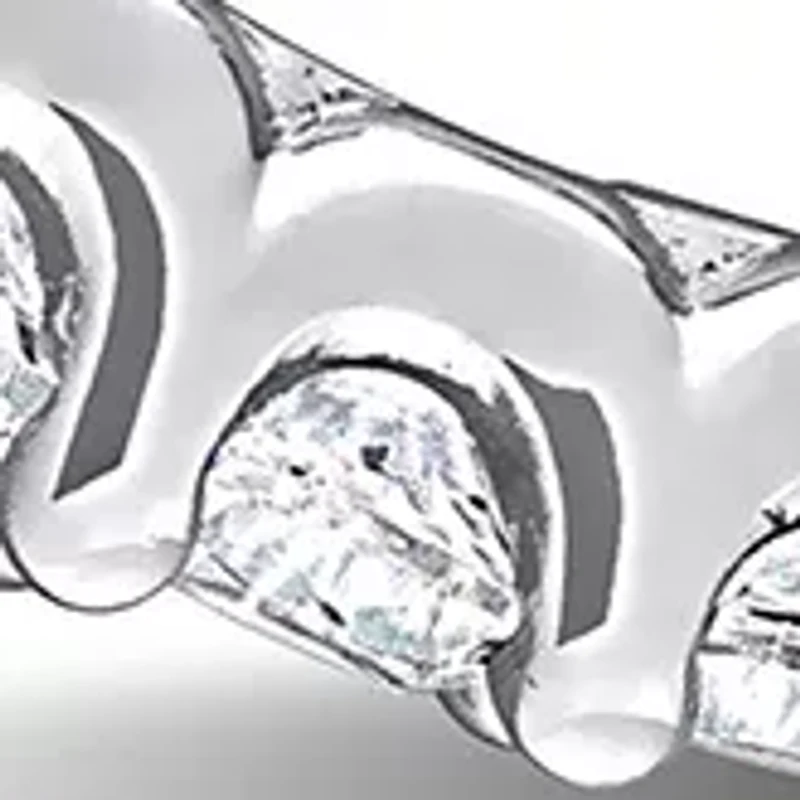 Lab Created 6.90 ct. t.g.w. Created White Sapphire Inside-Outside Hoop Earrings in Sterling Silver