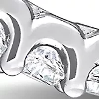 Lab Created 6.90 ct. t.g.w. Created White Sapphire Inside-Outside Hoop Earrings in Sterling Silver