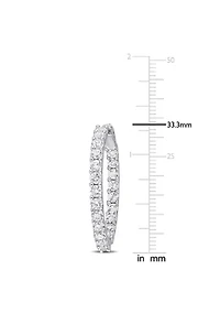 Lab Created 6.90 ct. t.g.w. Created White Sapphire Inside-Outside Hoop Earrings in Sterling Silver