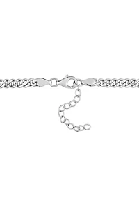 Lab Created 7/8 CT TGW Created Emerald Chain Necklace in Sterling Silver