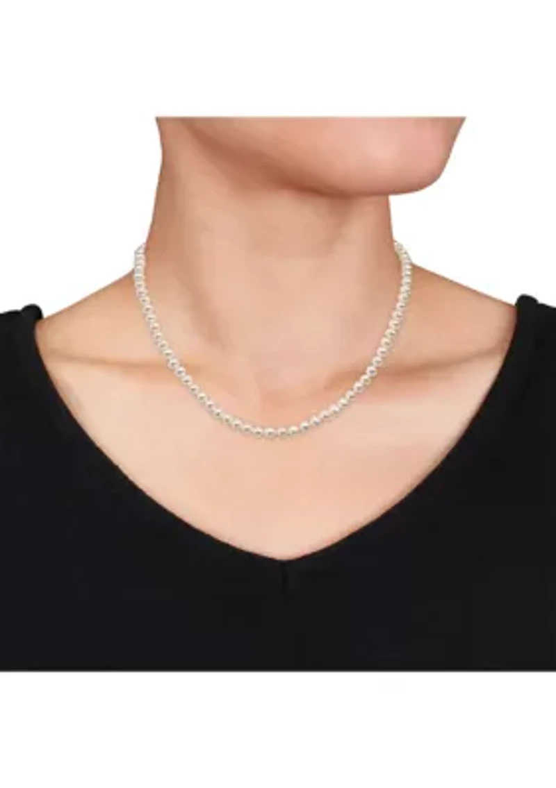 Cultured Freshwater Pearl Strand Necklace in 14k White Gold