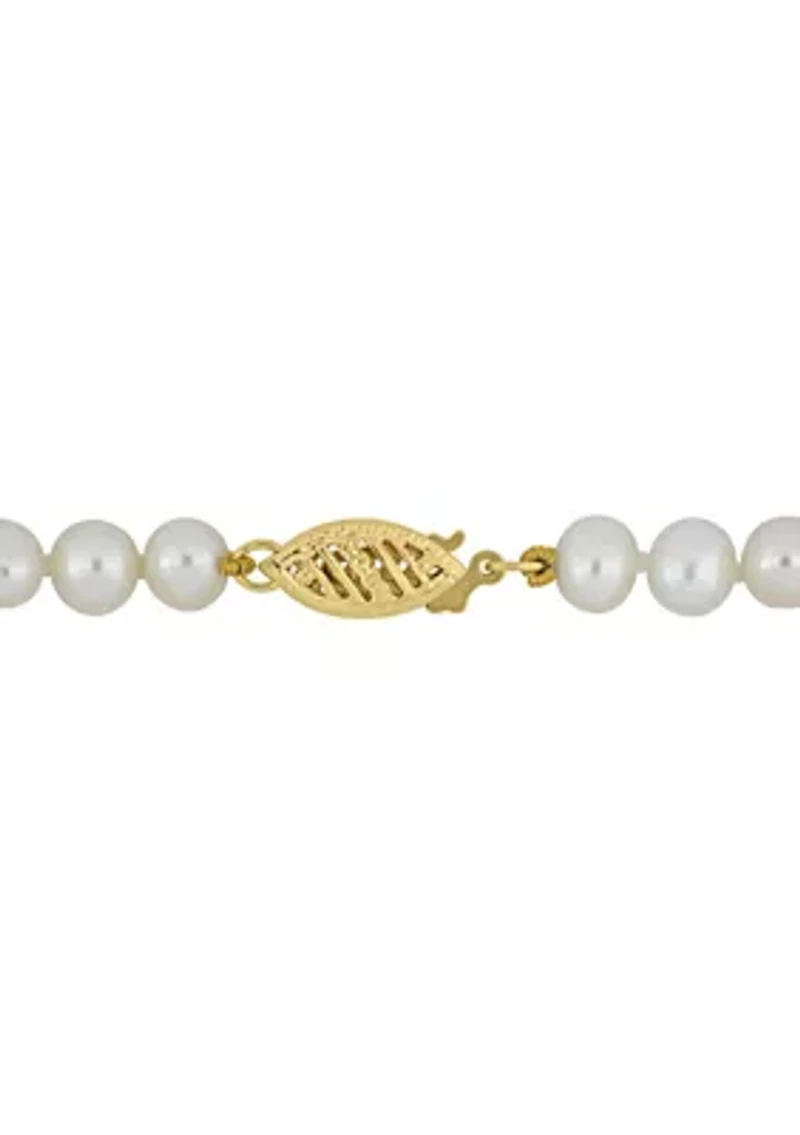 Cultured Freshwater Pearl Strand Necklace in 14k White Gold