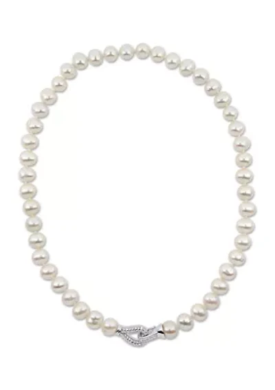 9-10 MM Freshwater Pearl Necklace in Sterling Silver