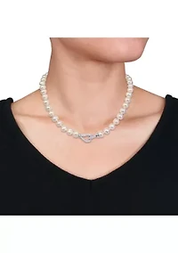 9-10 MM Freshwater Pearl Necklace in Sterling Silver