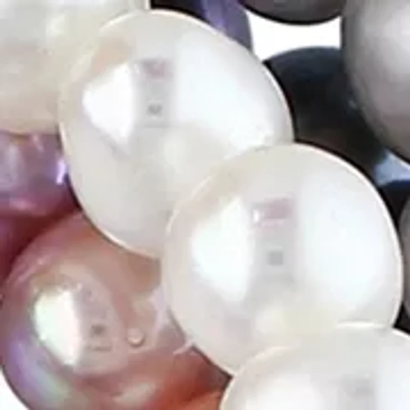 5-5.5MM White, Pink and Grey Freshwater Cultured Pearl Bracelet Set of 3 with Ribbon