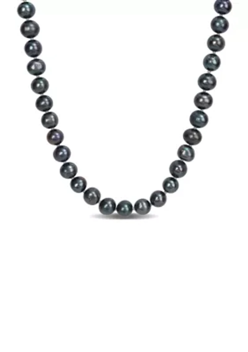 7.5-8MM Black Freshwater Cultured Pearl Strand Necklace
