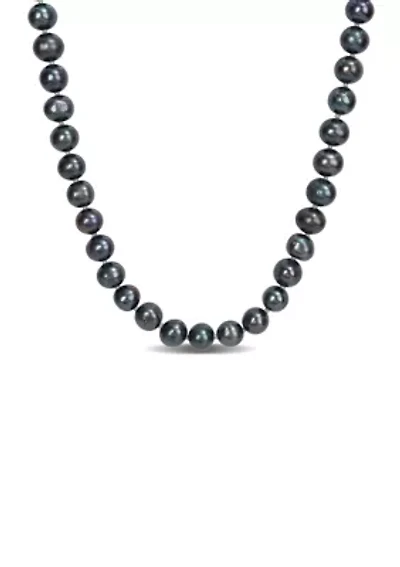 7.5-8MM Black Freshwater Cultured Pearl Strand Necklace