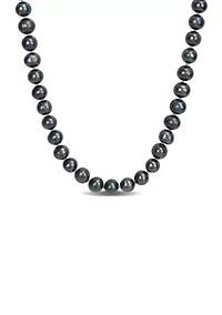 7.5-8MM Black Freshwater Cultured Pearl Strand Necklace