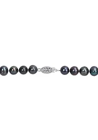 7.5-8MM Black Freshwater Cultured Pearl Strand Necklace
