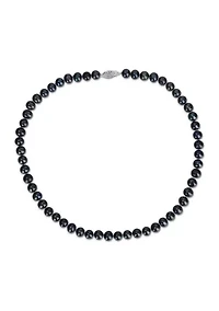 7.5-8MM Black Freshwater Cultured Pearl Strand Necklace