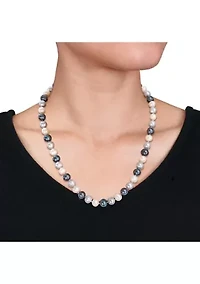 7.5-8MM Multi-Color Freshwater Cultured Pearl 5-Piece Set of Necklace Earrings & Bracelet in Sterling Silver