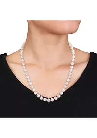 7.5-8MM Freshwater Cultured Pearl 3-Piece Set of Necklace Earrings & Bracelet in Sterling Silver