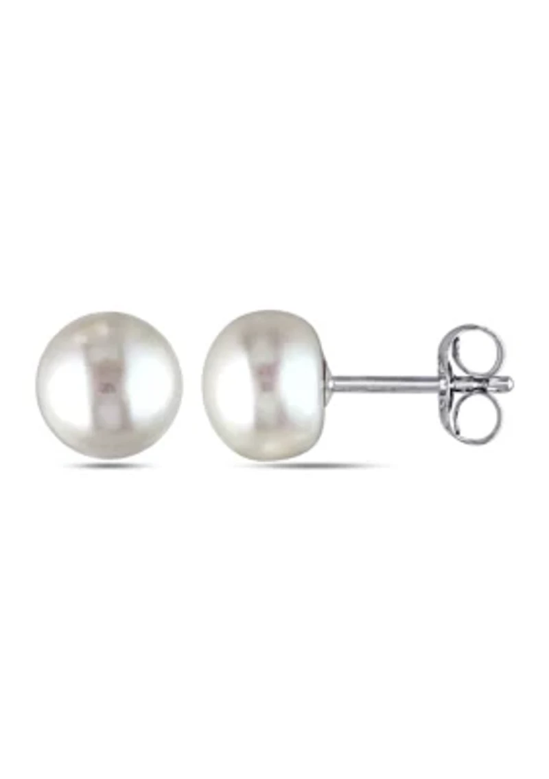 Cultured Freshwater Pearl Stud Earrings in 14k White Gold