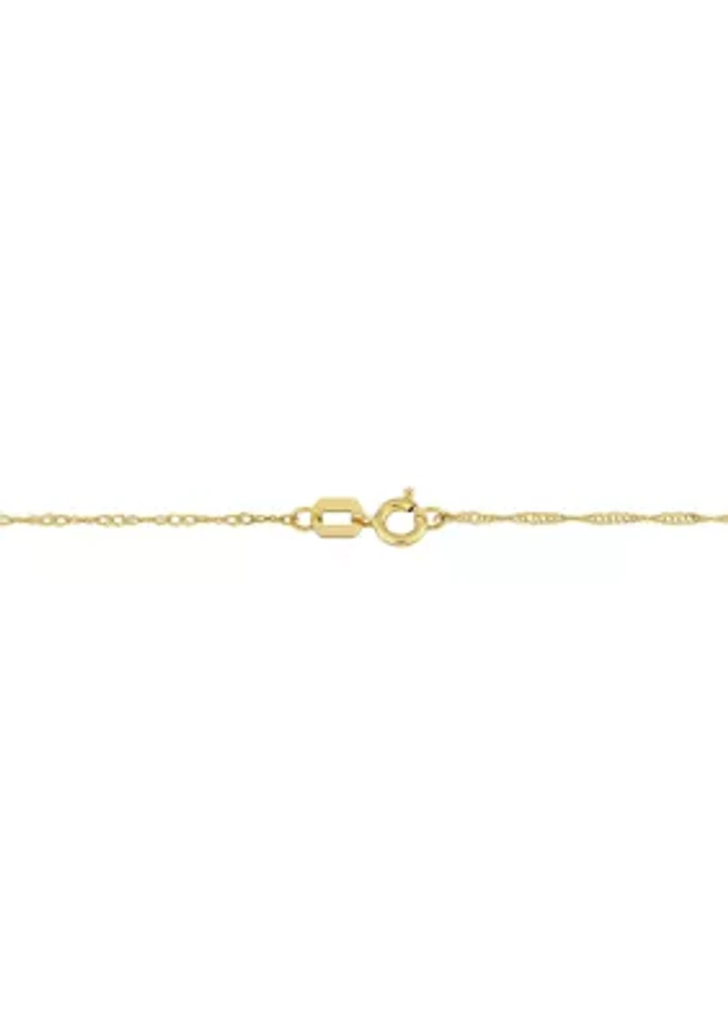 14KY 17.5" 5-6mm FW Pearl "Tin-Cup"-Style Necklace on Rope 6R Chain