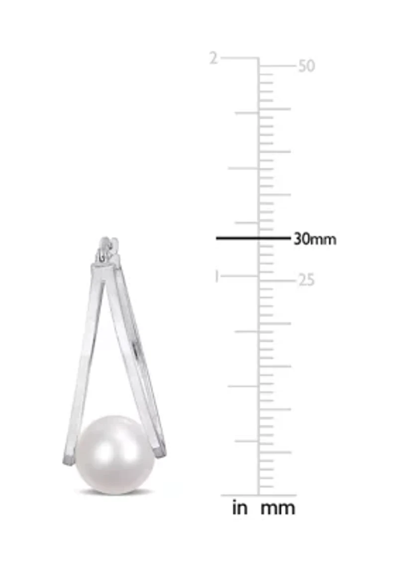 8 - 8.5 mm Freshwater Cultured Pearl Earrings in Sterling Silver