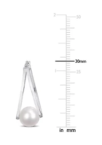 8 - 8.5 mm Freshwater Cultured Pearl Earrings in Sterling Silver