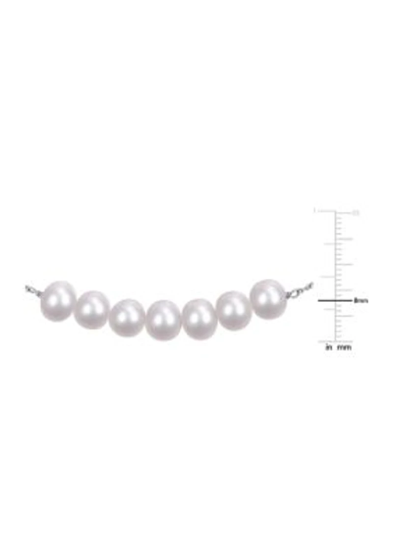 7.5-8mm Freshwater Cultured Pearl Adjustable Bolo Bracelet in Sterling Silver