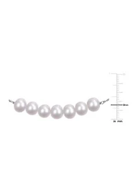 7.5-8mm Freshwater Cultured Pearl Adjustable Bolo Bracelet in Sterling Silver
