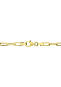 13-14mm Freshwater Cultured Pearl 3.5mm Paperclip Link Bracelet in 18k Yellow Gold Plated Sterling Silver