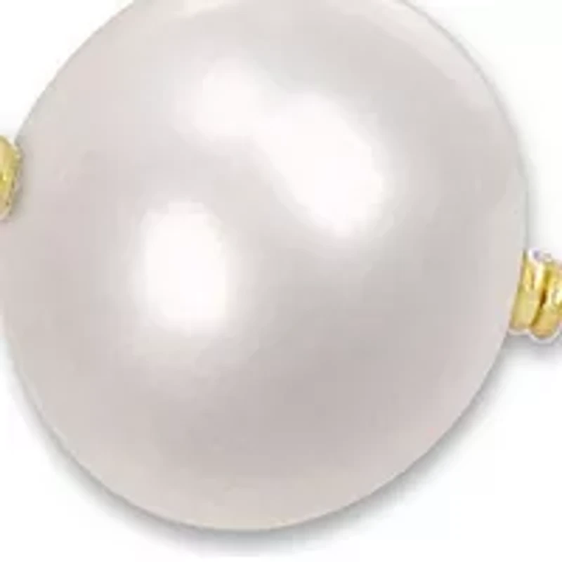 6.5-8.5 MM Cultured Freshwater Pearl Station Bracelet in Yellow Plated Sterling Silver