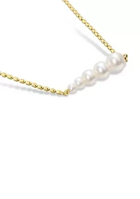 Freshwater Cultured Pearl Graduated Bar necklace in 18k Yellow Gold Plated Sterling Silver