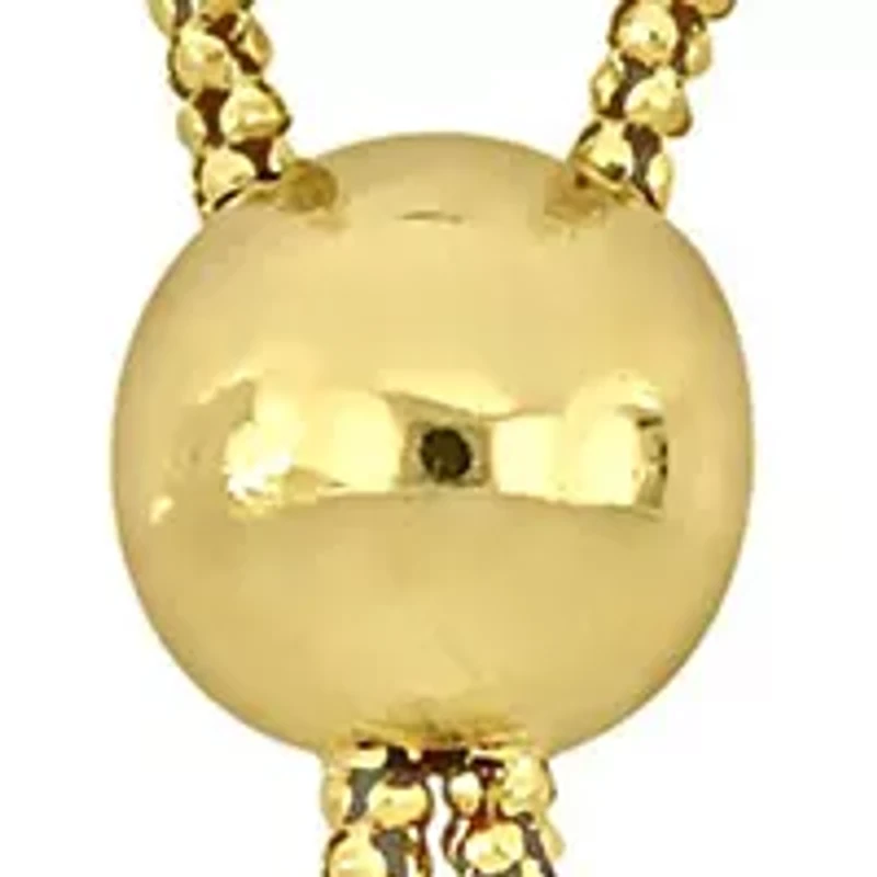 6-7mm Cultured Freshwater Pearl Tassel Necklace in 18k Yellow Gold Plated Sterling Silver