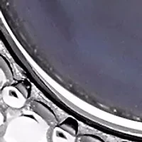 8-8.5mm Black Freshwater Cultured Pearl and Diamond Accent Swirl Pendant with Chain in Sterling Silver