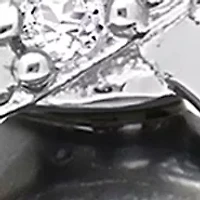 0.02 CT Diamond TW 8 - 9 MM Black Tahitian Cultured Pearl LeverBack Earrings Silver I3