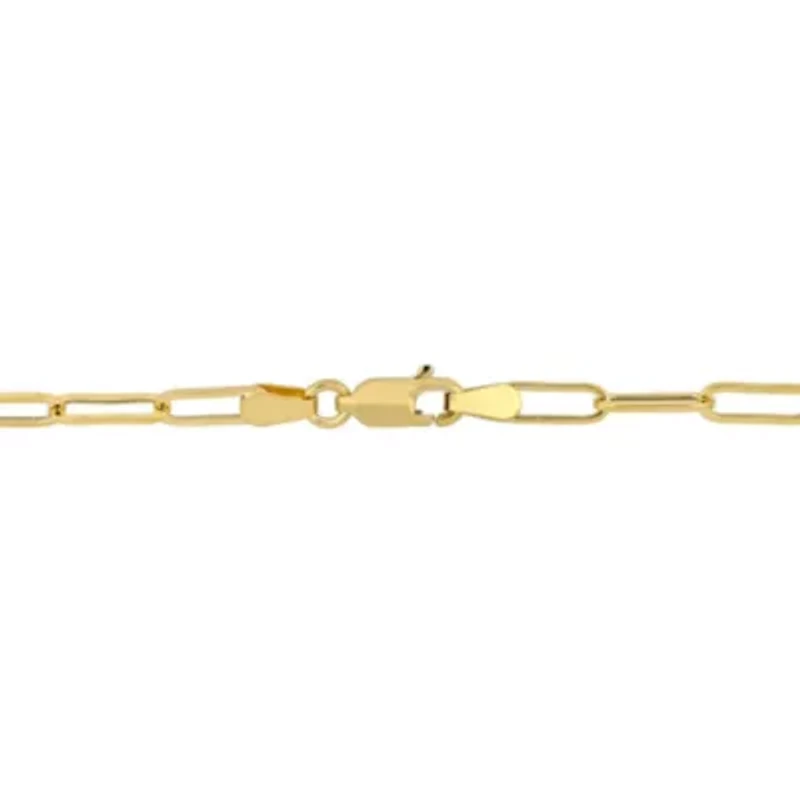 3.3mm Polished Paperclip Chain Bracelet in 14k Yellow Gold, 7 in