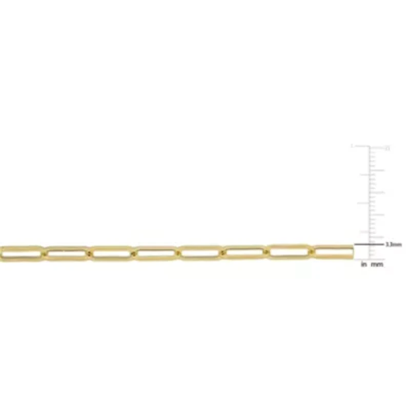 3.3mm Polished Paperclip Chain Bracelet in 14k Yellow Gold, 7 in