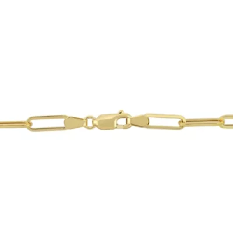 4.3mm Polished Paperclip Chain Bracelet in 14k Yellow Gold, 7.5 in