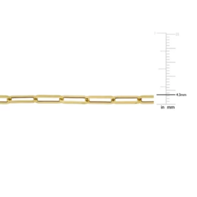 4.3mm Polished Paperclip Chain Bracelet in 14k Yellow Gold, 7.5 in