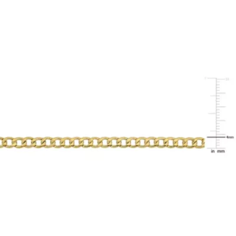 4mm Curb Link Chain Bracelet in 14k Yellow Gold, 7.5 in