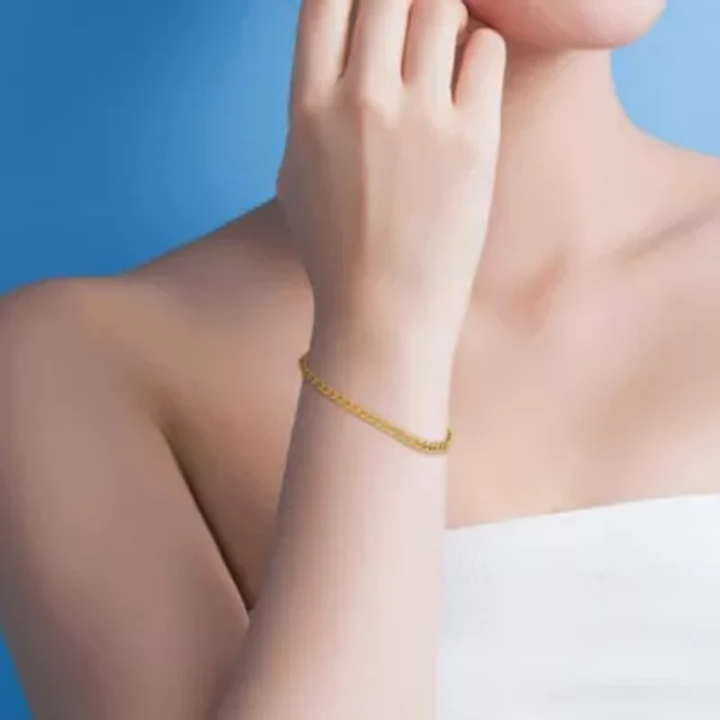 4.1mm Curb Chain Men's Bracelet in 14k Yellow Gold, 9 in