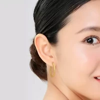 36mm Textured Twist Hoop Earrings in 14k Yellow Gold