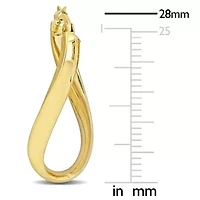 28mm Oval Twist Hoop Earrings in 14k Yellow Gold