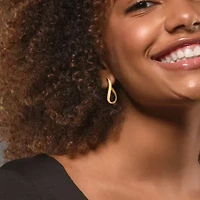 28mm Oval Twist Hoop Earrings in 14k Yellow Gold