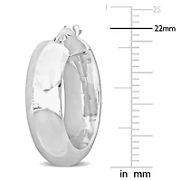 22mm Huggie Hoop Earrings in 10k White Gold