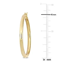 40MM Tube Hoop Earrings in Yellow Plated Sterling Silver