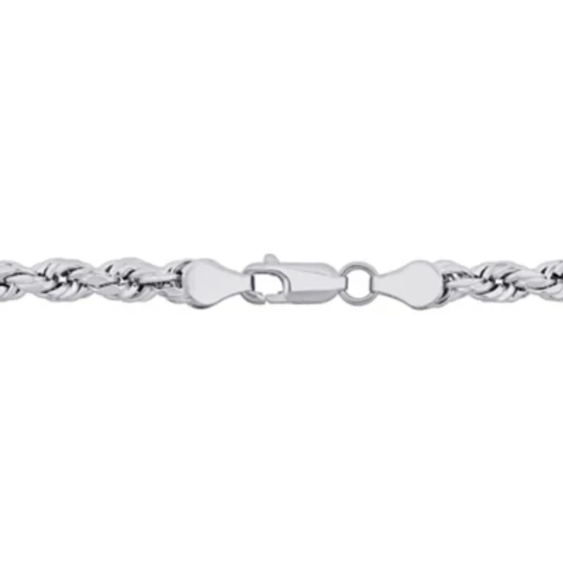 5MM Rope Chain Necklace in Sterling Silver with Lobster Clasp, 24"
