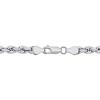 5MM Rope Chain Necklace in Sterling Silver with Lobster Clasp, 24"