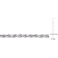 5MM Rope Chain Necklace in Sterling Silver with Lobster Clasp, 24"