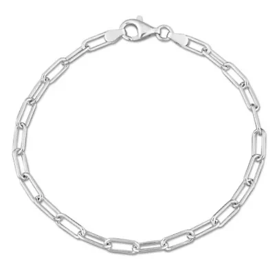 3.5MM Polished Paperclip Chain Bracelet in Sterling Silver, 7.5"