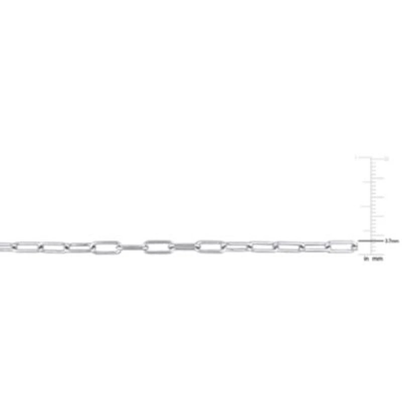 3.5MM Polished Paperclip Chain Bracelet in Sterling Silver, 7.5"