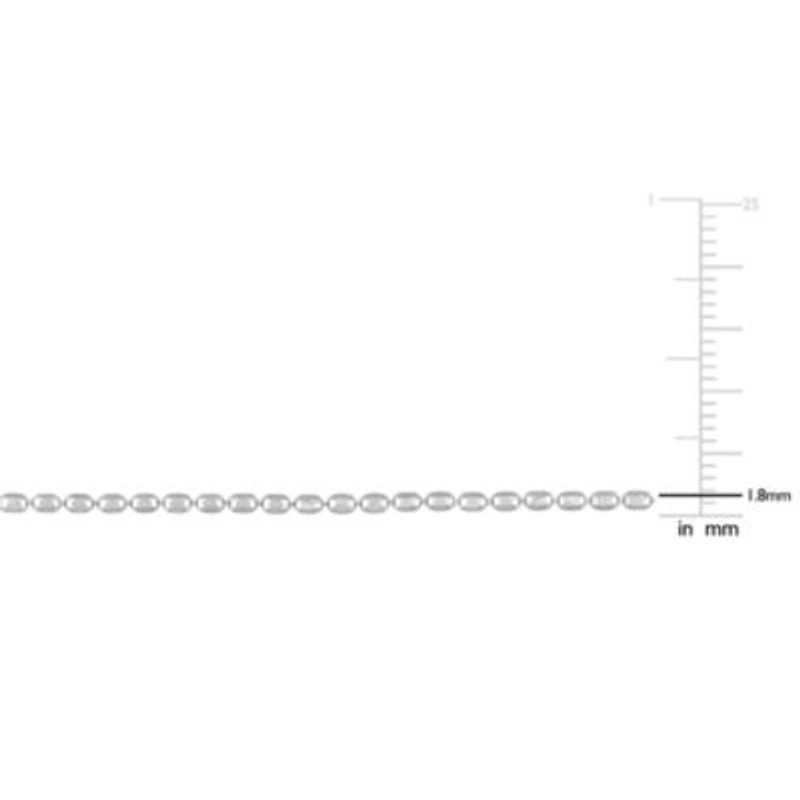 Oval Ball Chain Necklace in Sterling Silver, 16"