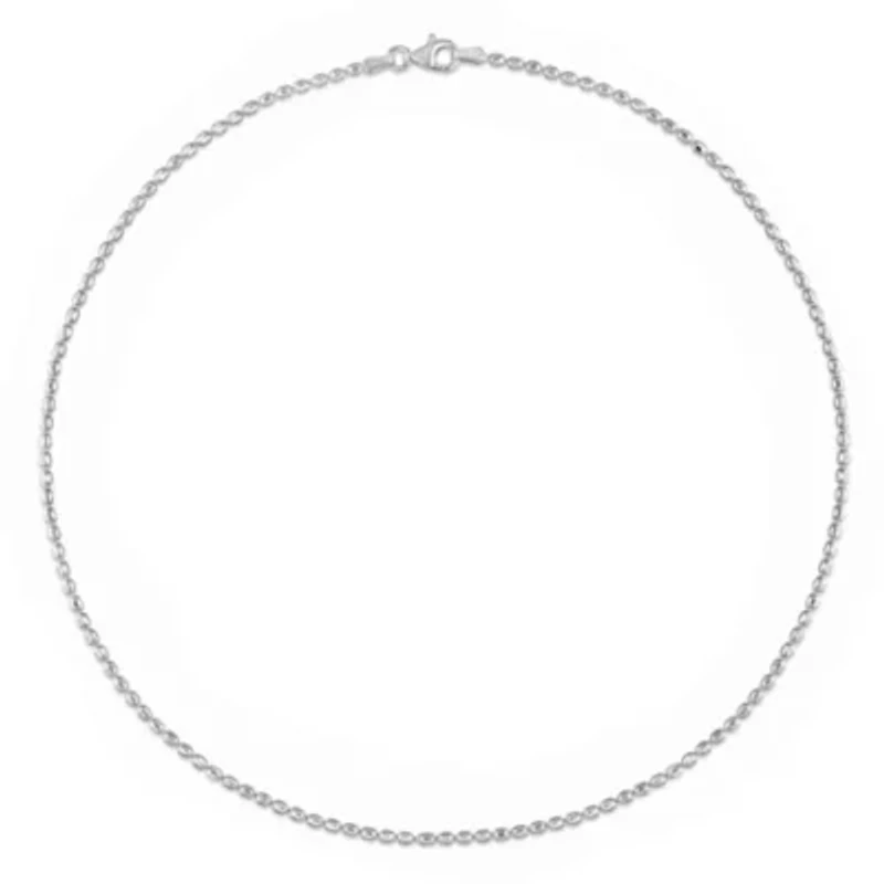 Oval Ball Chain Necklace in Sterling Silver, 16"