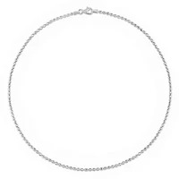 Oval Ball Chain Necklace in Sterling Silver, 16"