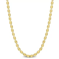 Oval Ball Chain Necklace in 18k Yellow Gold Plated Sterling Silver, 16"